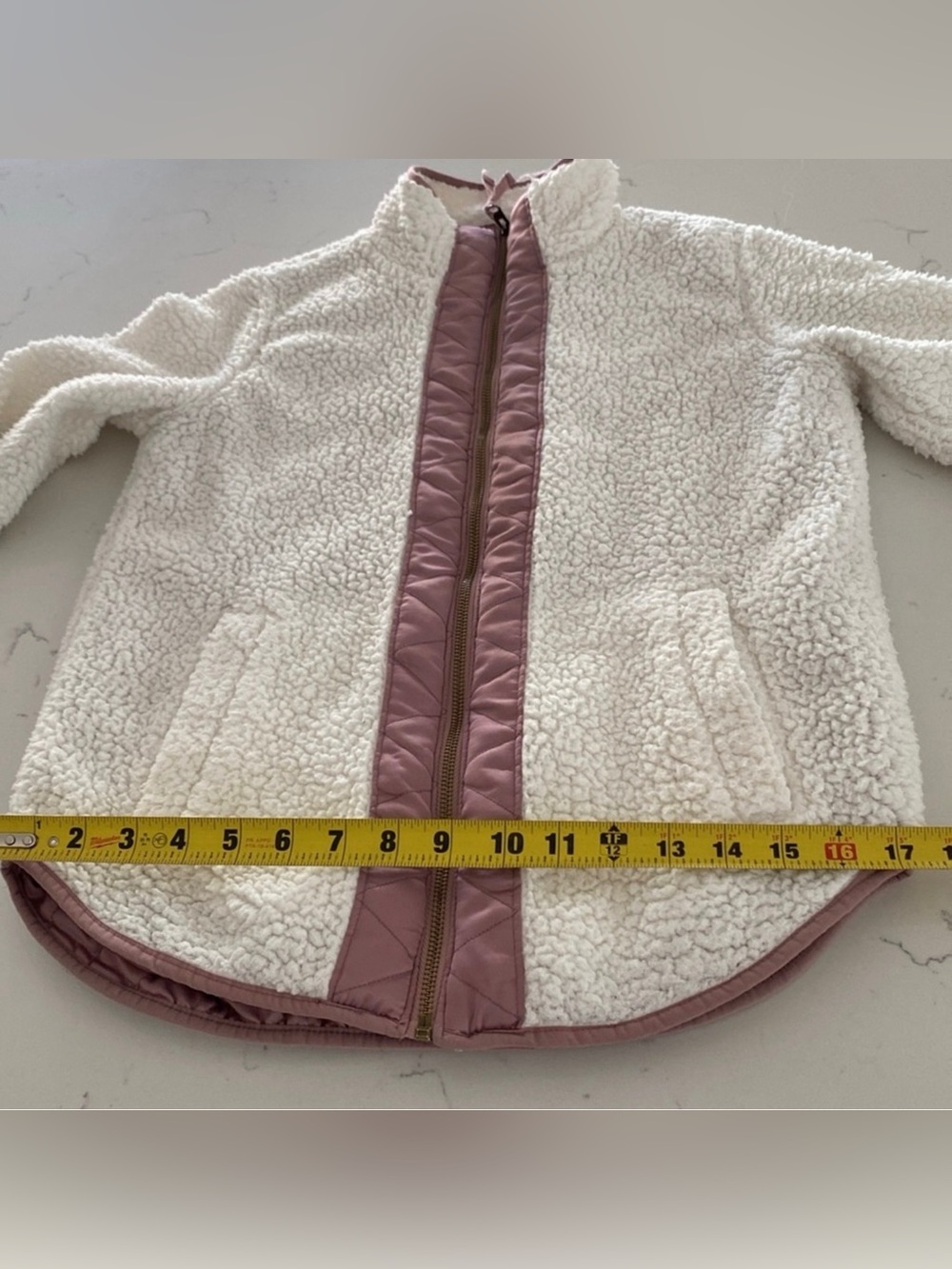 Abercrombie & Fitch quilted lined fleece (cream/rose) XS - Picture 8 of 14